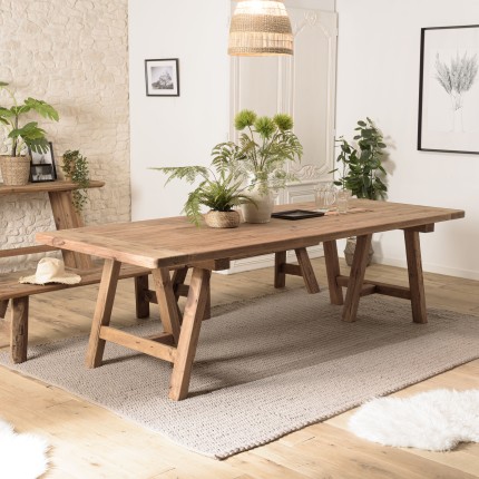 SANDY - Rectangular Dining Table 270x100cm Recycled Pine Wood