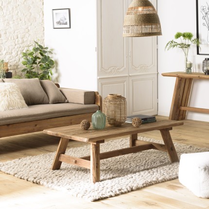 Table basse rectangulaire en bois Pin recyclé SANDY