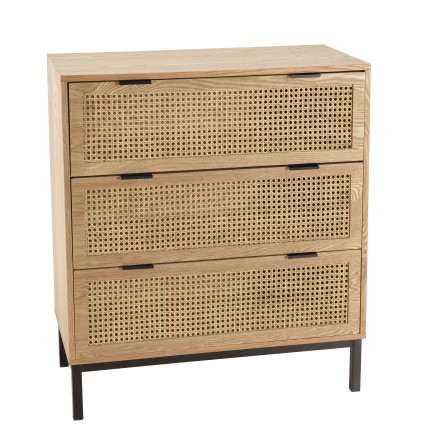 Commode MARCEAU - 3 tiroirs cannage naturel