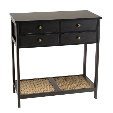 Console noire CHARLIE - 4 tiroirs et 1 étagère