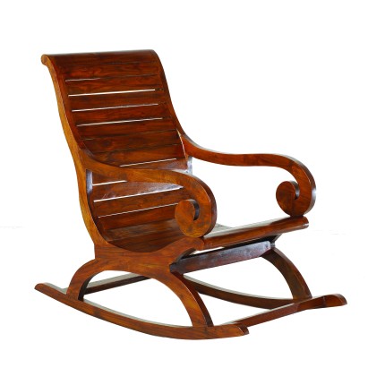 Rockingchair marron bois Mindi LORINE