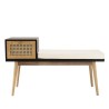 CHARLIE Brown Bench with Black Seat and Drawer - Stylish and Functional Furniture