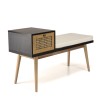 Banc CHARLIE marron assise noire 1 tiroir