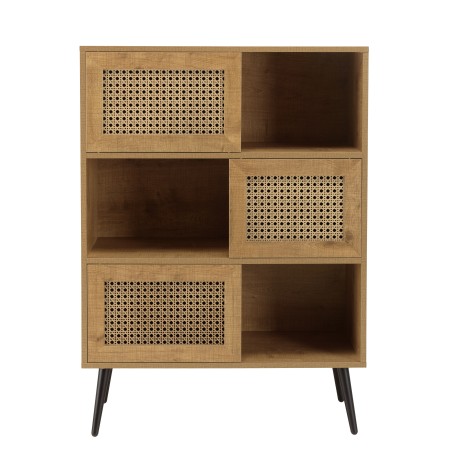 Buffet CHARLIE marron 3 niches 3 portes - Rangement tendance