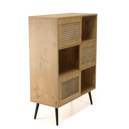 Buffet CHARLIE marron 3 niches 3 portes - Rangement tendance
