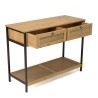 Console CHARLIE marron 2 tiroirs effet cannage