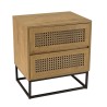 CHARLIE Brown Bedside Table with 2 Drawers - Trendy and Minimalist Design