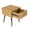 CHARLIE Brown Bedside Table with Cane Effect Drawer