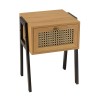 Chevet CHARLIE marron 1 tiroir effet cannage