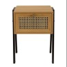 Chevet CHARLIE marron 1 tiroir effet cannage