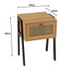 Chevet CHARLIE marron 1 tiroir effet cannage