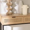 Console MARCEAU 2 tiroirs cannage naturel