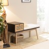 Banc CHARLIE marron assise noire 1 tiroir