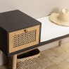 Banc CHARLIE marron assise noire 1 tiroir