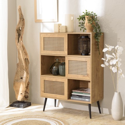 Buffet CHARLIE marron 3 niches 3 portes - Rangement tendance