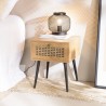 Chevet CHARLIE marron 1 tiroir effet cannage