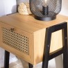 Chevet CHARLIE marron 1 tiroir effet cannage