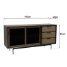 ALMA Brown/Black Sideboard with 2 Sliding Doors | Elegant Storage Solution