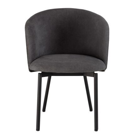 ALMA Anthracite Grey Velvet Chair - Comfortable Seating for Dining