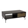 ALMA Black Coffee Table with 1 Niche and 2 Drawers