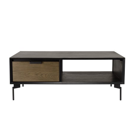 Table basse ALMA noire 1 niche 2 tiroirs