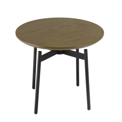 Table d'appoint ALMA ronde marron foncé 55x55cm