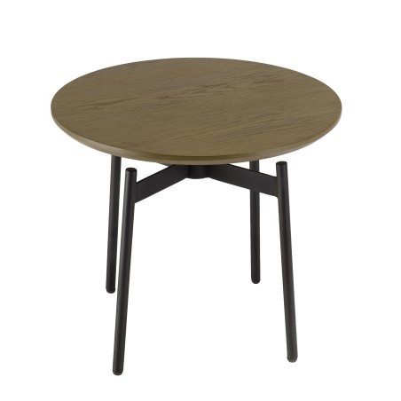 Table d'appoint ALMA ronde marron foncé 55x55cm