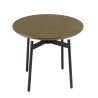 ALMA - Dark Brown Round Side Table 55x55cm with Black Metal Legs