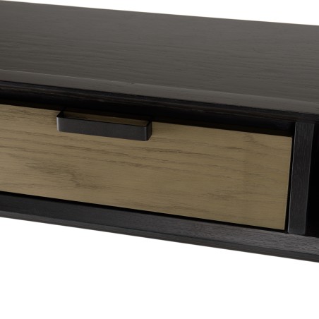 Console ALMA noire 130x35cm 2 niches 1 tiroir