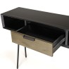Console ALMA noire 130x35cm 2 niches 1 tiroir