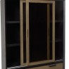 ALMA Brown and Black Bookcase with Sliding Glass Doors