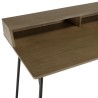 ALMA Dark Brown Desk with 2 Niches Black Metal Legs