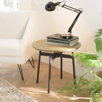 Table d'appoint ALMA ronde marron foncé 55x55cm