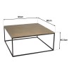 Table basse carrée JOHAN 90x90cm aluminium doré et noir