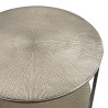 Table d'appoint ronde JOHAN - Aluminium argenté et noir