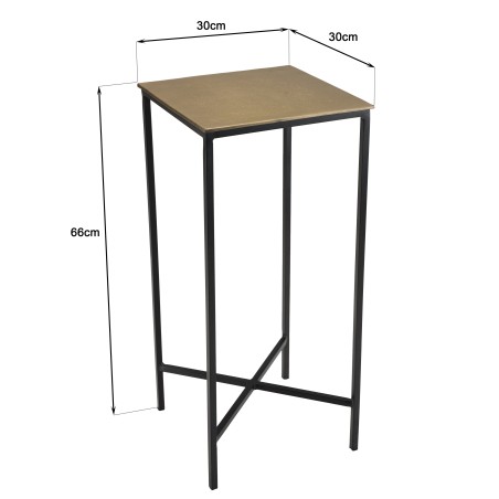 Table d'appoint JOHAN - Aluminium doré et noir
