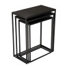 JOHAN - Set of 3 Rectangular Nesting Tables | Black Aluminum Metal Legs