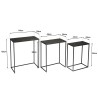 JOHAN - Set of 3 Rectangular Nesting Tables | Black Aluminum Metal Legs