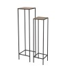 JOHAN Square Nesting Tables Set - Gold Aluminum & Black Metal Legs