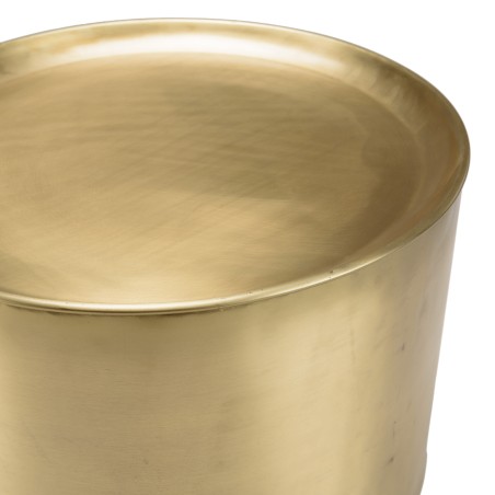 JOHAN - Set of 2 Round Side Tables in Anthracite Grey and Gold Metal