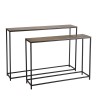 JOHAN - Set of 2 Nesting Console Tables in Gold and Black Aluminium