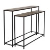 Set de 2 consoles gigognes JOHAN - Aluminium doré et noir