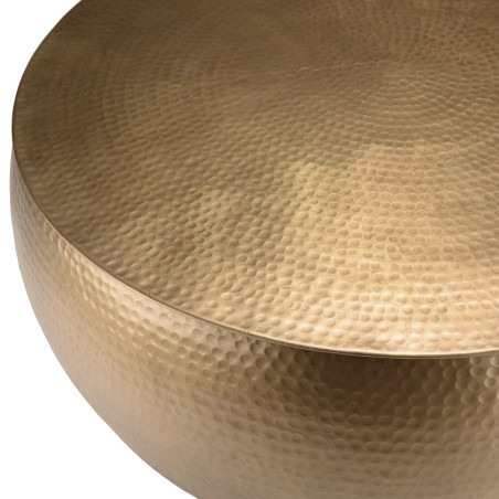 Table basse ronde JOHAN en aluminium doré - 106x106cm