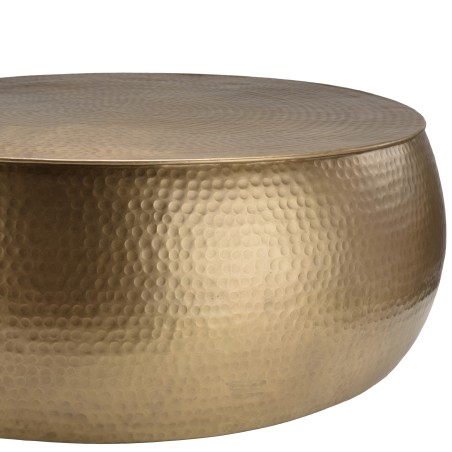 Table basse ronde JOHAN en aluminium doré - 106x106cm