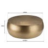 Table basse ronde JOHAN en aluminium doré - 106x106cm