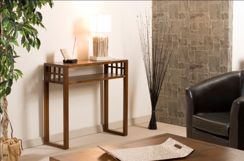 LORINE Brown Rectangular Console Table - Modern Mindi Wood Furniture LORINE Brown Rectangular Console Table - Modern Mindi Wood Furniture