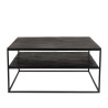 JOHAN Double-Top Coffee Table 80x80cm - Black Aluminum