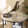 Table d'appoint ronde JOHAN - Aluminium argenté et noir