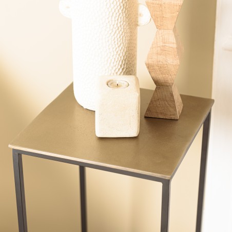 Table d'appoint JOHAN - Aluminium doré et noir