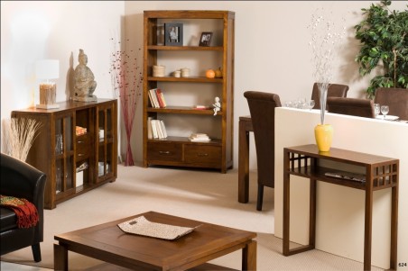 LORINE Brown Rectangular Console Table - Modern Mindi Wood Furniture